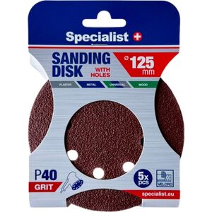 Specialist+ SPECIALIST+ χαρτί λείανσης με τρύπες P40, 125 mm, 5 τεμ. 14417817 4779052491536