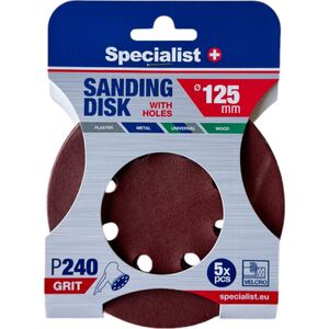Specialist+ SPECIALIST+ χαρτί λείανσης με τρύπες P240, 125 mm, 5 τεμ. 14417819 4779052491604