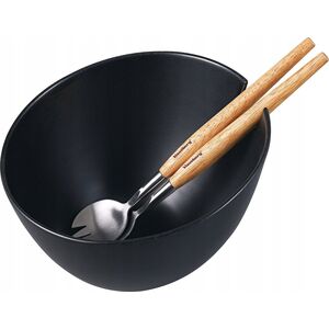 PORCELANOWA MISA 23cm DO SAŁATEK Z ŁYŻKAMI KLAUSBERG KB-7786 CZARNA