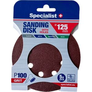 Specialist+ SPECIALIST+ χαρτί λείανσης με τρύπες P100, 125 mm, 5 τεμ. 14417812 4779052491567