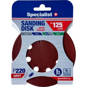 Specialist+ SPECIALIST+ γυαλόχαρτο με τρύπες P220, 125 mm, 5 τεμ. 14417818 4779052491598