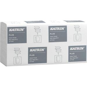 Katrin Håndklædeark Katrin Plus Non-stop Z-fold 2-lag L25,5xB20,3xD8,5cm Nyfiber Hvid,21 pk x 135 stk/krt 13799096 6414301087181