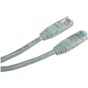 Logo Patchcord, UTP, Cat.5e, RJ45 M/3m, nieekranowany, krzyżowy, szary