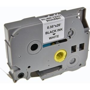 Kompatybilny taśma do drukarek etykiet, dla Brother, TZE-221, czarny druk/biały podkład, laminowane, 8m, 9mm