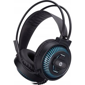 HP DHE-8001, s�uchawki z mikrofonem, przewodowaczarna, 2.0, pod�wietlona, 3.5 mm jack + USB