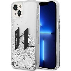 Karl Lagerfeld Etui Karl Lagerfeld Liquid Glitter Big KL HardCase do iPhone 14 srebrne