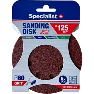 Specialist+ SPECIALIST+ χαρτί λείανσης με τρύπες P60, 125 mm, 5 τεμ. 14417821 4779052491543
