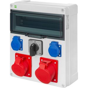 NASIELSK Elektro-Plast Εξοπλισμός κατασκευών Nasielsk RS 6242-00, επιφανειακός, 8-module, 2x2P+Z, 2x3P+N+Z, 32A, γκρι 14082513 5901130486847