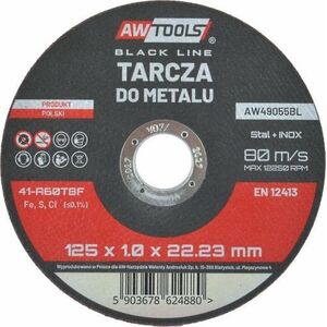 AWTools AW DISC FOR METAL 125*1,0mm ΜΑΥΡΗ ΓΡΑΜΜΗ 14104774 5903678624880