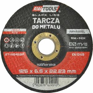 AWTools AW ΔΙΣΚΟΣ ΛΕΙΣΜΑΤΟΣ ΓΙΑ ΜΕΤΑΛΛΙΚΑ 125*6,5mm ΜΑΥΡΗ ΓΡΑΜΜΗ 14104776 5903678624910