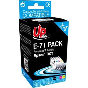 Tusz UPrint UPrint kompatybilny ink / tusz z C13T071, 1xblack/1xcyan/1xmagenta/1xyellow, 1x12 a 3x10ml, E-71 PACK, dla Epson D78, DX4000, DX40