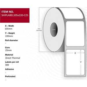 Capture Ship-label 105 x 220mm, Core 13690695 5715063276730