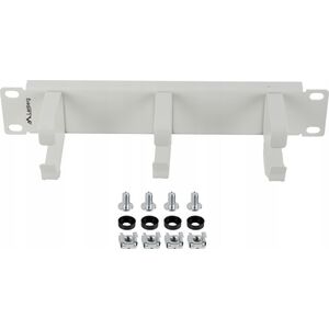 ORGANIZER KABLI 10" 1U Z 3 METALOWYMI UCHWYTAMI TYP B SZARY LANBERG