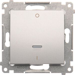 Kontakt-Simon Simon 54 Łącznik dwubiegunowy z podświetleniem srebrny mat DW2L.01/43