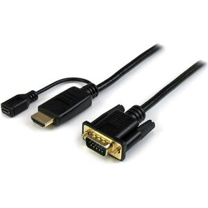Kabel StarTech HDMI - D-Sub (VGA) + micro USB 3m czarny (HD2VGAMM10)