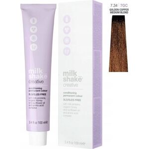 Milk Shake Milk Shake, Creative, SLS/SLES-Free, Permanent Hair Dye, 7.347GC Golden Copper Medium Blond, 100 ml For Women