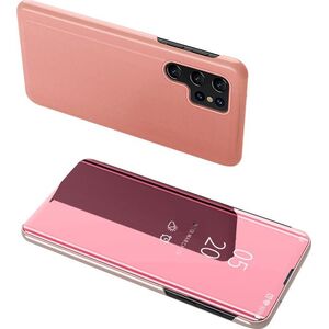 Hurtel Clear View Case etui do Samsung Galaxy S23 Ultra pokrowiec z klapką różowe
