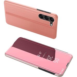 Hurtel Clear View Case etui do Samsung Galaxy S23 pokrowiec z klapką różowe