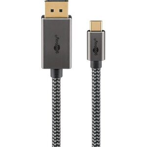 Kabel tekstylny USB-C™ do DisplayPort™ 4K @ 60 Hz, 3 m, czarny srebrny - Długość kabla 3 m