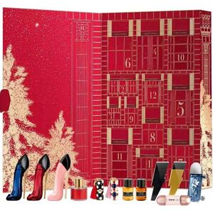 SET CAROLINA HERRERA Advent Calendar Fabulous Kiss The Lipstick Sheer 171 Rosy Date 1g + 410 Alegria 1g + Good Girl Blush EDP spray 7ml + Very Good Girl EDP spray 7ml + 212 Heroses EDT 7ml + 212 VIP Rose EDP 5ml + True Oud EDP spray 5ml + Stallion Leather