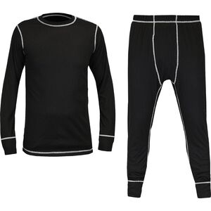 Thermal clothing set, 100% polyester, black, size L