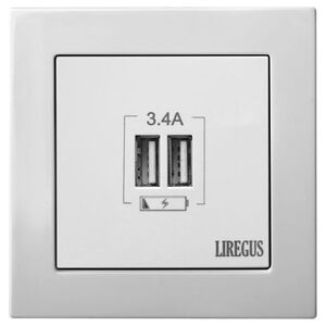 ΦΟΡΤΙΣΤΗΣ Liregus USB IUK-2-01 2VT 3.4A WHITE EPS 13475942 4770025962961