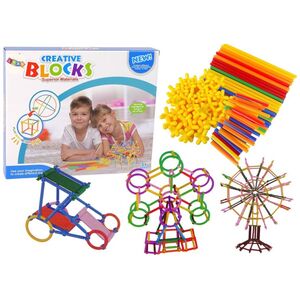 LeanToys Zestaw Do Budowania Klocki Konstrukcyjne Patyczki Do Układania Słomki