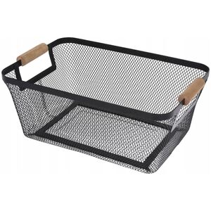 Storage Solutions Μεταλλικό καλάθι με ξύλινα χερούλια, 30,5 x 21,5 x 14 cm 14389432 8721040000000