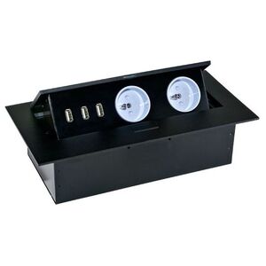 Orno Gniazdo wpuszczane w blat 3xUSB 2x230V AC Czarne (OR-AE-1324/B)