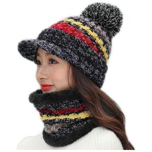 Best Fashion BQ52G CZAPKA I SZALIK KOMPLET NA ZIMĘ POLAR DAMSKI uniwersalny