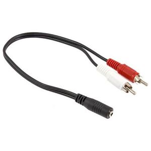 Kabel Hertz Jack 3.5mm - RCA (Cinch) x2 0.4m czarny (1127-uniw)