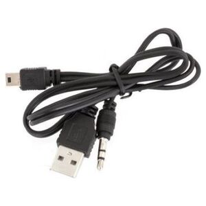 Kabel USB Aptel USB-A - mini Jack 3.5 mm 0.5 m Czarny (1210-uniw)