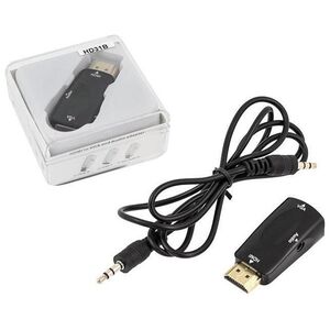 Adapter AV Apte HDMI - D-Sub (VGA) + Jack 3.5mm czarny