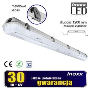 Nvox Oprawa hermetyczna przemysłowa ip65 led 1x120cm t8 g13 dwustronnie zasilana