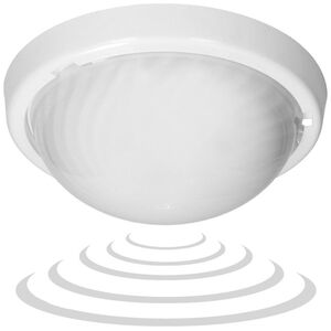 Orno 7070T/MAT-ALFA/MS/PL, oprawa oświetleniowa z mikrofalowym czujnikiem ruchu, 75W, E27, IP44, IK10, poliwęglan mleczny