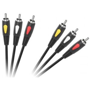 Kabel Cabletech RCA (Cinch) x3 - RCA (Cinch) x3 1m czarny (KPO4002-1.0)