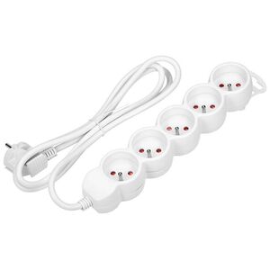 Orno Przedłużacz 5-krotny 2P+Z, 3m H05VV-F 3x1,0mm2, Imax=10A, biały OR-AE-13149/W/3M