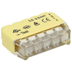 Orno Złączka instalacyjna wciskana 5-przewodowa| na drut 0,75-2,5mm2| IEC 300V/24A| 10 szt. OR-SZ-8004/5/10
