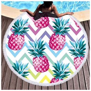 Victoria Fashion BQ50D CHUSTA OKRĄGŁA NA PLAŻĘ SZYBKOSCHNĄCA ANANAS