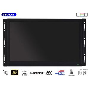 Nvox Monitor dotykowy ips open frame led 13cali full hd vga hdmi usb av 12v 230v