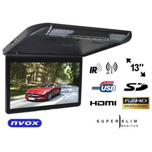 Nvox Monitor samochodowy podwieszany podsufitowy LCD 13cali cali HDMI USB SD (NVOX VRF1343U BL)