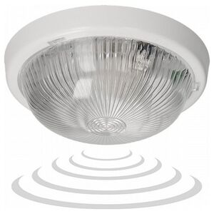 Orno 7070T-ALFA/MS, oprawa oświetleniowa z mikrofalowym czujnikiem ruchu, 100W, E27, IP44, szkło przeźroczyste