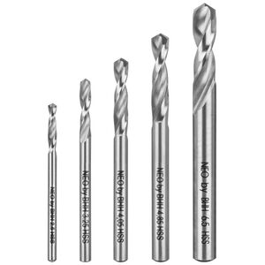 Wiertło Neo do metalu HSS walcowe 2,5 mm 4,0 mm 4,8 mm 6,5 mm 3,25 mmmm 5szt. (08-957)