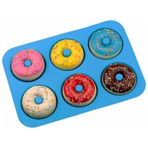 Aptel AG433D FORMA SILIKONOWA DO WYPIEKU PĄCZKÓW DONUTÓW niebieska