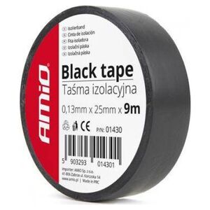 AMiO Taśma izolacyjna, czarna 25mm x 9m (9 szt w opakowaniu)