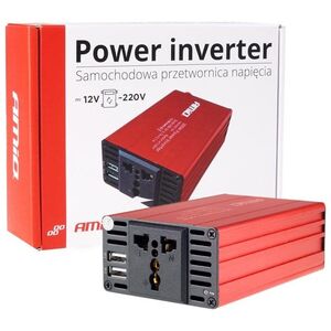 Przetwornica AMiO Przetwornica napięcia 12V/230V 300W/600W 2xUSB AMiO PI03