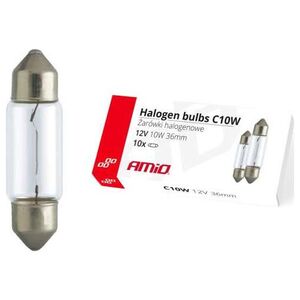 AMiO Żarówki halogenowe c10w festoon 36mm 12v 10szt.