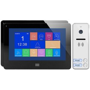 Orno Zestaw wideodomofonowy 2-rodzinny, bezsłuchawkowy kolor, LCD 7", dotykowy, menu OSD, pamięć, gniazdo na kartę SD, DVR, sterowanie bramą, czarny, FELIS MEMO MULTI2