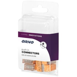 Orno Złączka instalacyjna wciskana 8-przewodowa| na drut 0,75-2,5mm?| IEC 300V/24A| Blister 8 szt.