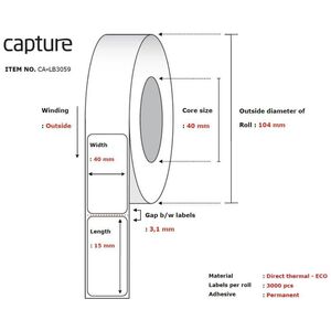 Capture Label 40x15, Core 40,